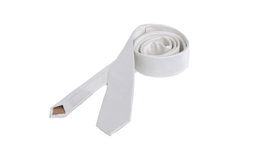 Cravate slim blanc ivoire