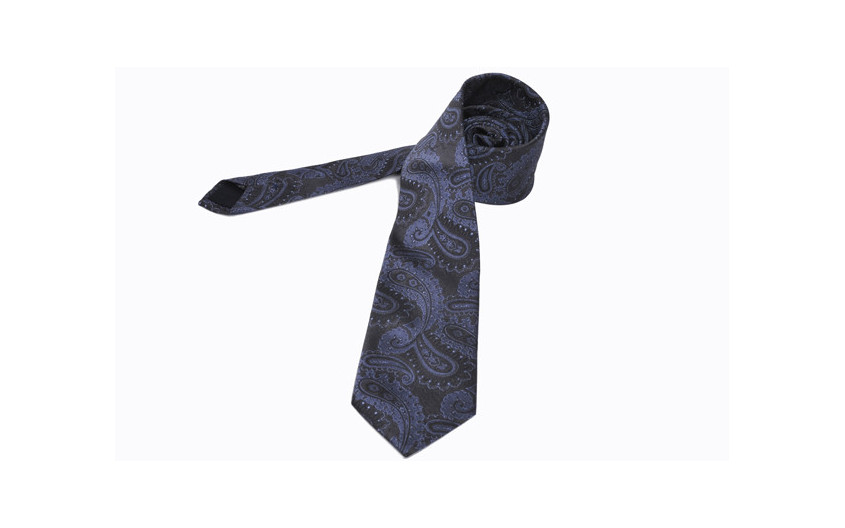 Cravate marine jacquard