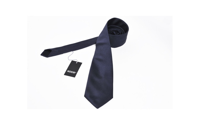 Cravate soie marine micro pois