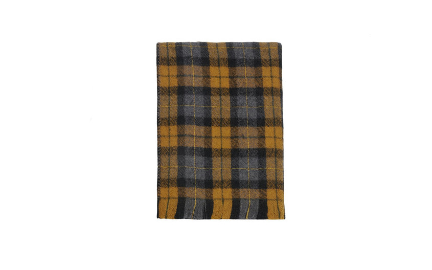 Echarpe Marron à Carreaux Gris