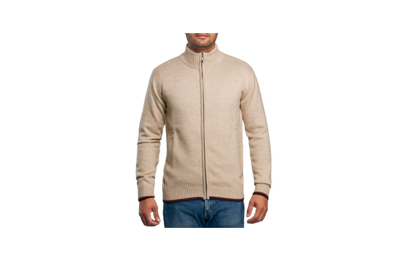 Gilet zippé beige coudières...