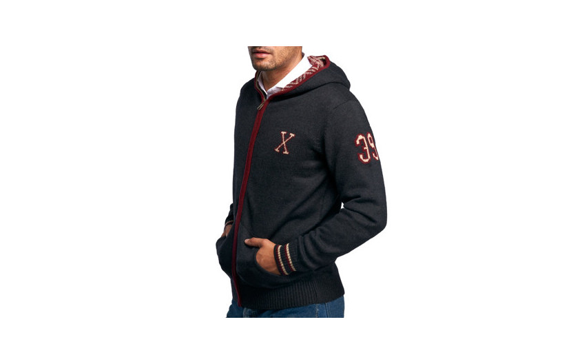 Gilet zippé carbone à...