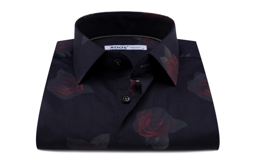 Chemise homme noire motif...