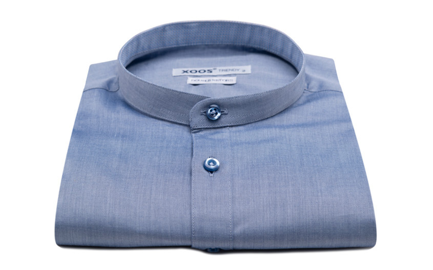 Chemise bleu chambray à col...