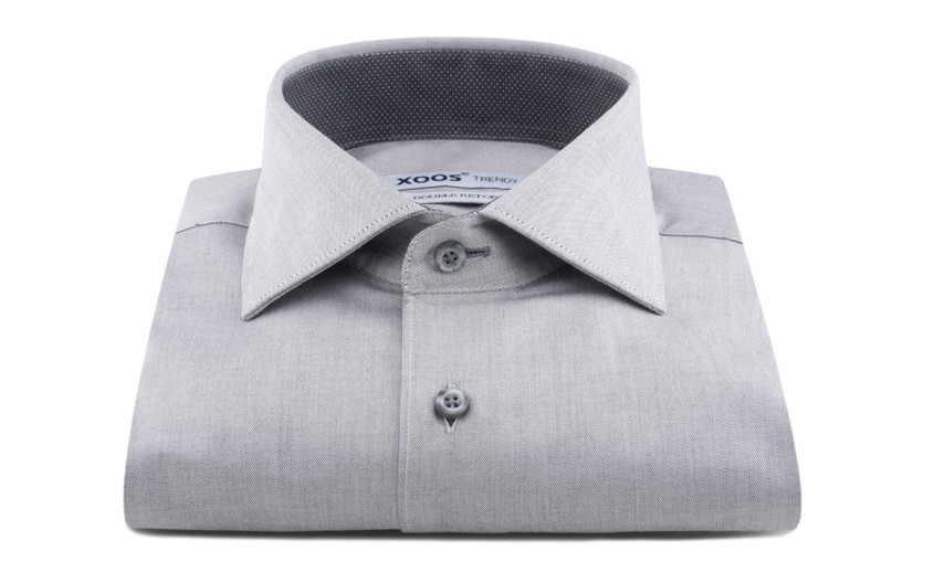 Chemise en gabardine gris...