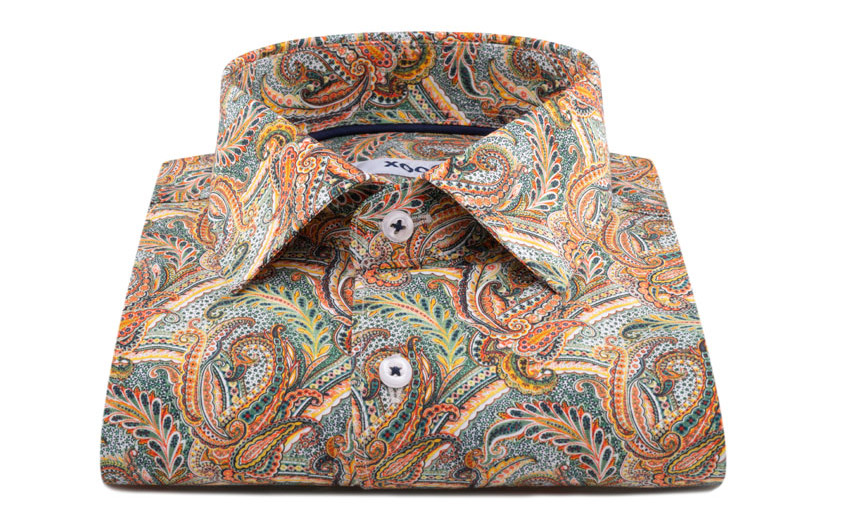 Chemise orange and green...