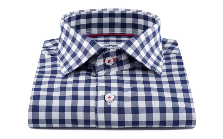 Chemise navy à carreaux