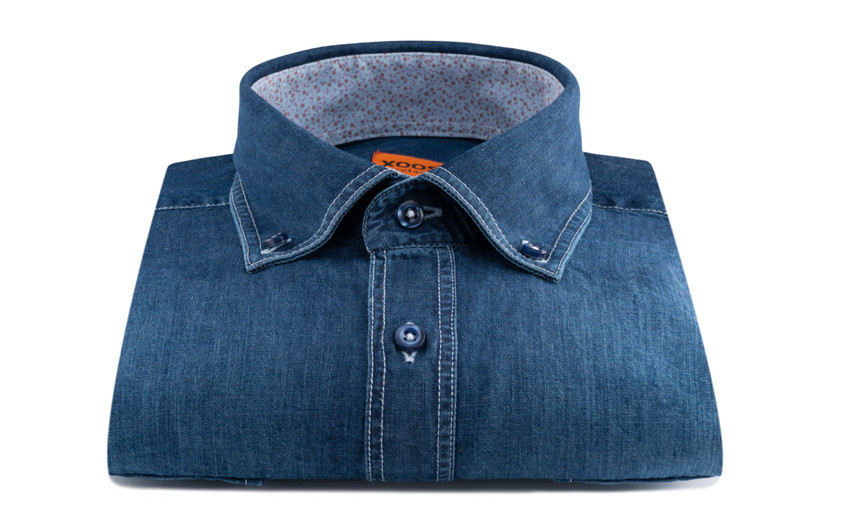 Chemise en denim doublure à...