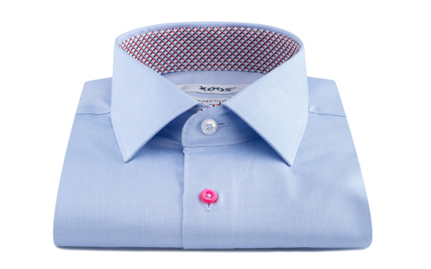 Chemise ciel à doublure à...