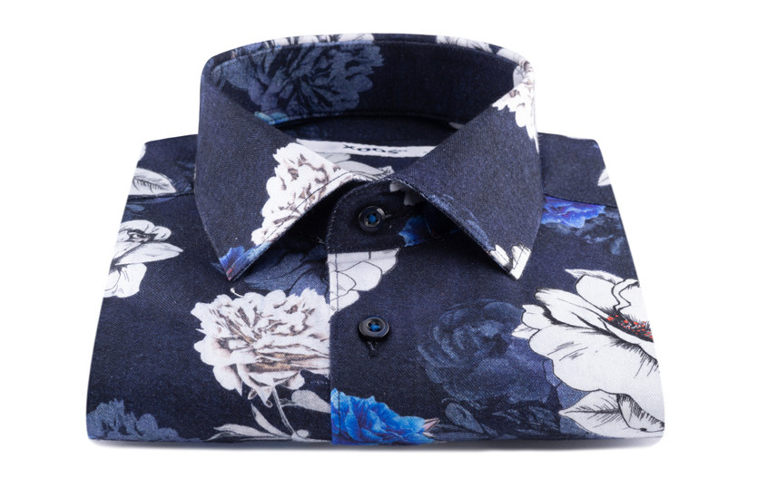 Chemise navy à motif...
