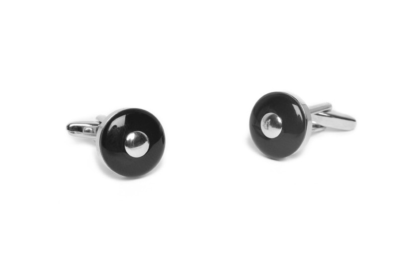 Bouton de manchette noir et...