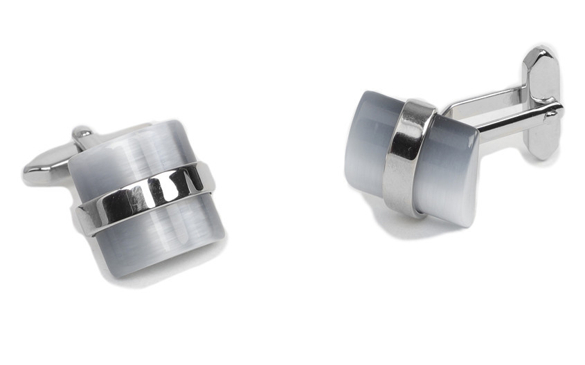 Boutons de manchette gris