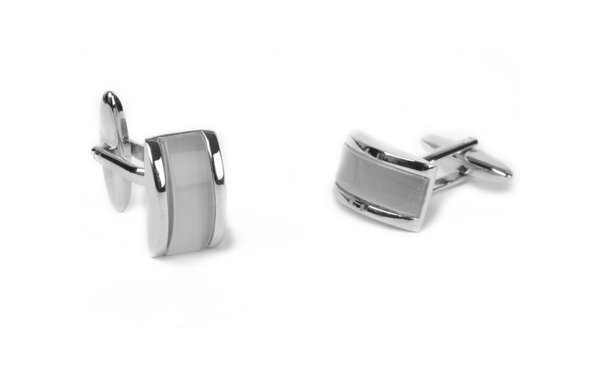 Boutons de manchette gris rail