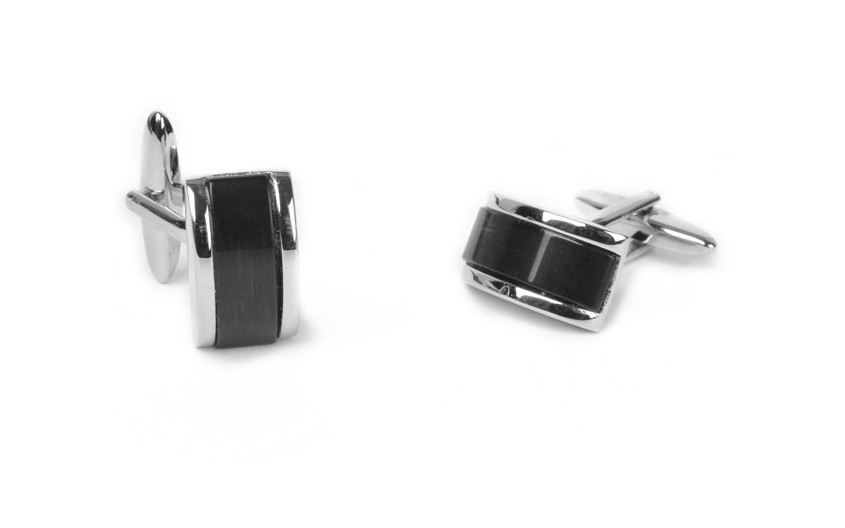 Boutons de manchette noir rail