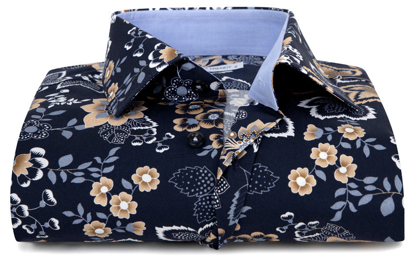 Chemise navy à imprimé floral