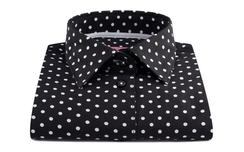 Chemisier femme noir à pois