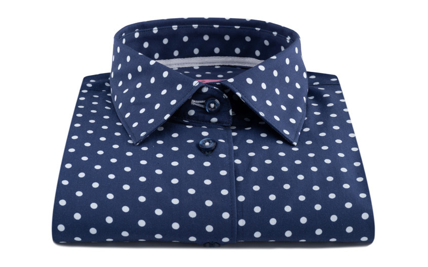 Chemisier femme navy à pois